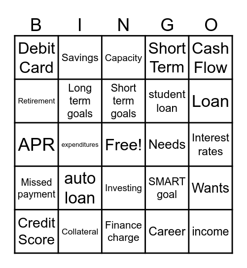 Money, money, money! Bingo Card