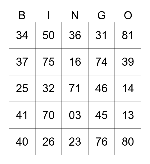 Bingo - Maria e Kaique Bingo Card