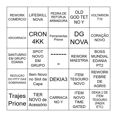 Bingão do Banquete Bingo Card