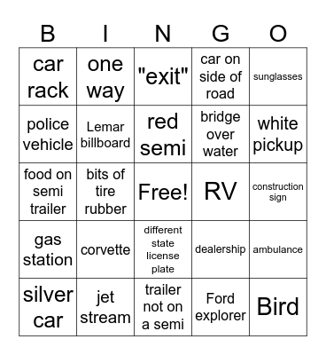 Eagle River MA Bingo Card