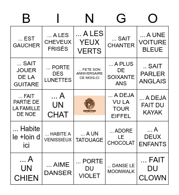 TROUVE QUELQU'UN QUI... Bingo Card