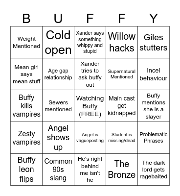 BUFFY BINGO Card