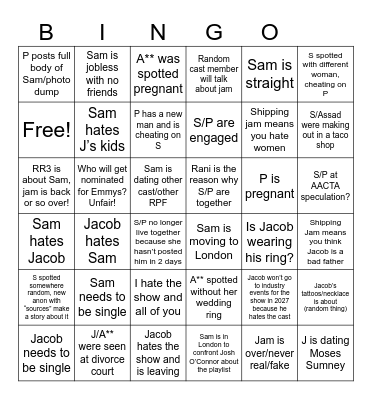 Jam Bingo Card