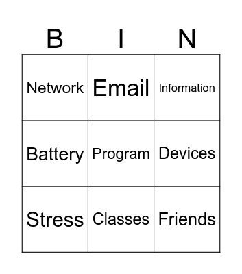 TECHNOLOGY Bingo Card