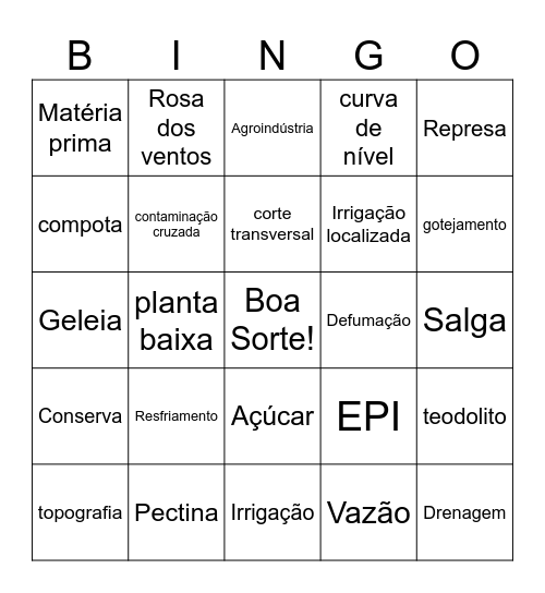 BINGO AGROPECUÁRIO Bingo Card