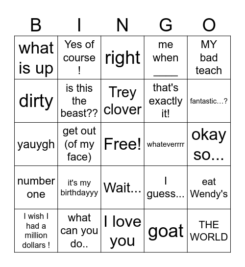 happy VAY DAY Bingo Card
