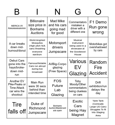 Goodwood FOS Bingo Card