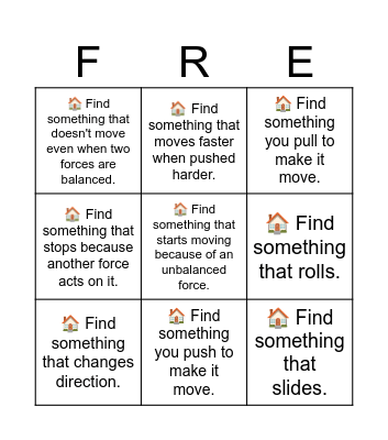 Forces Scavenger Hunt Bingo Card