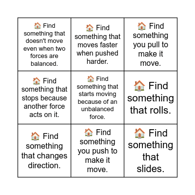 Forces Scavenger Hunt Bingo Card
