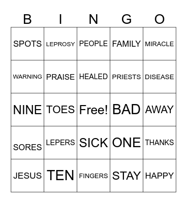 MIRACLES Bingo Card