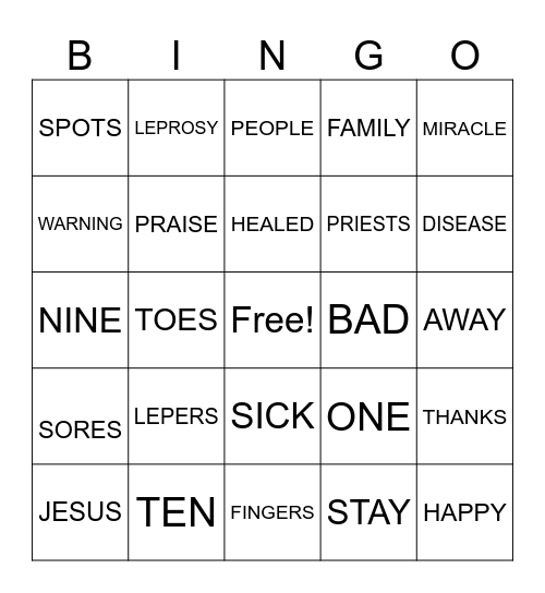 MIRACLES Bingo Card