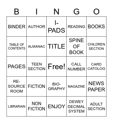 LIBRARY Bingo Card