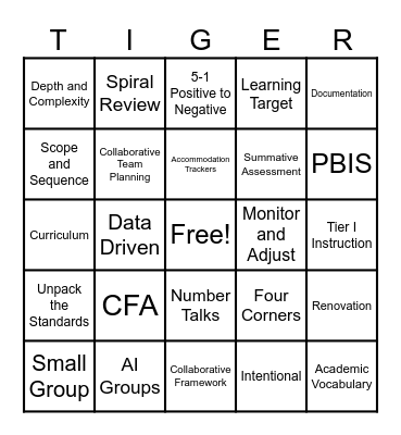 PD Bingo Card