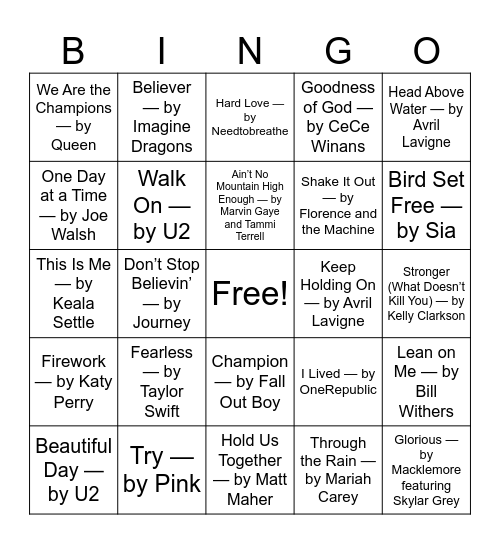 Strides Kickoff Bingo Card
