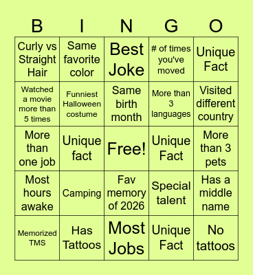 CMR Bingo Card