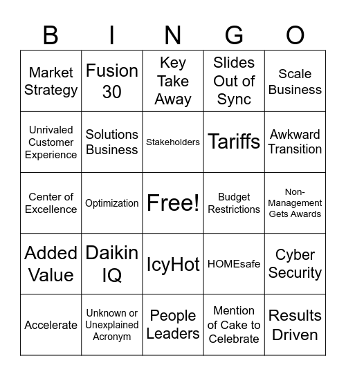 Fireside Bingo Card