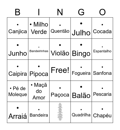 GAWLOUSKI Bingo Card