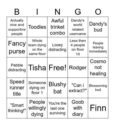 Dandy's world matchmaking bingo Card