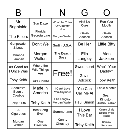 Jessica Joy Bingo Card