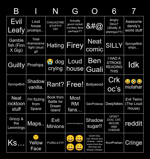 📌 (browsing form) bingo!! Bingo Card