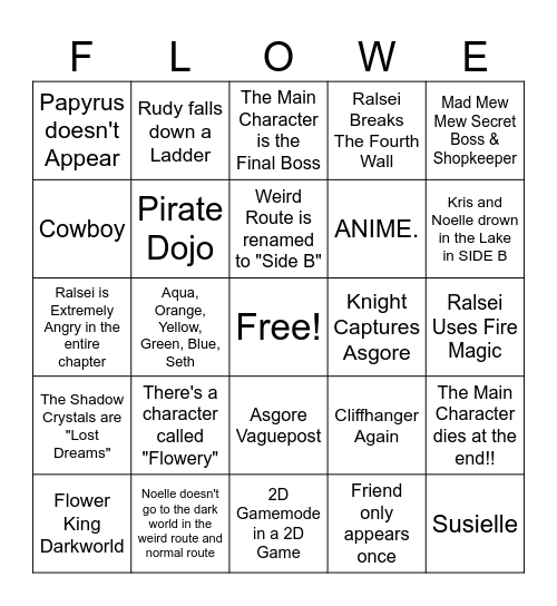 Chapter 5 Bingo Card