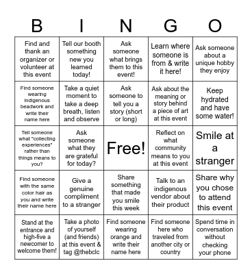 BCLC Connection Bingo Card