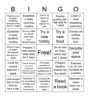 JH Bingo Card