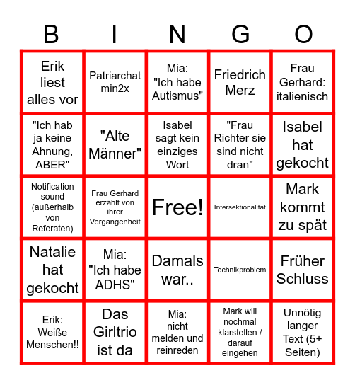 Frauen in Bibliotheken Bingo Card