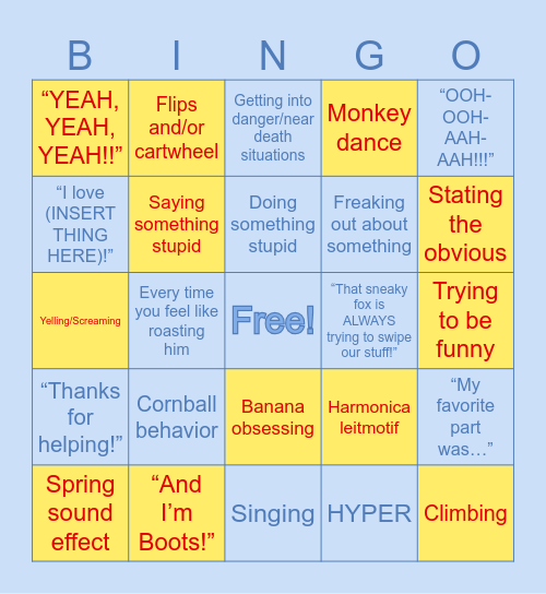 Boots from DTE Bingo Card