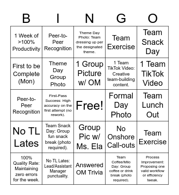 Cluster Jeff RTO week BINGO Card