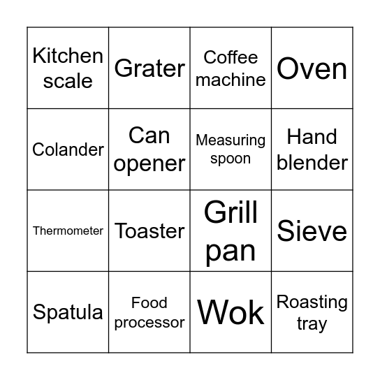 Gabriella's Kitchen Tea Bingo Card