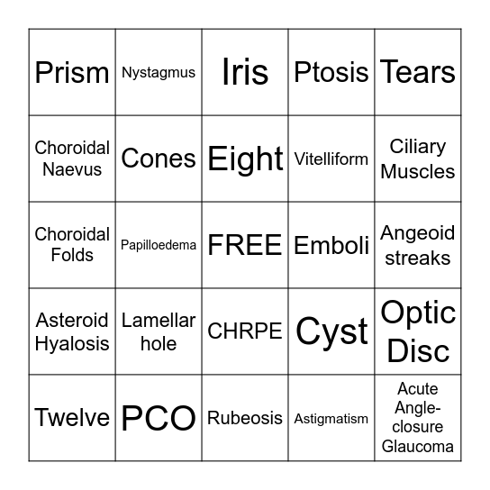 Eye Bingo Bongo Bingo Card