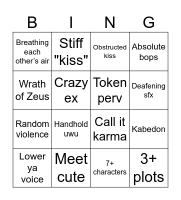 Asian Drama Bingo Card