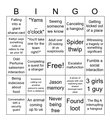 TRUCK BINGO Card