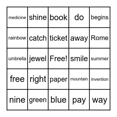 Famous Phrases Bingo Card