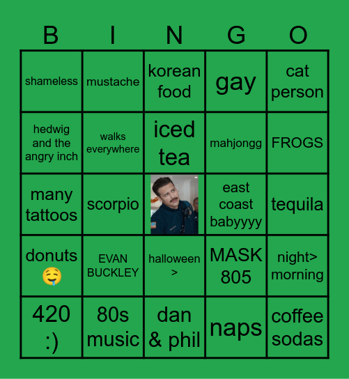 EVAN BINGO Card