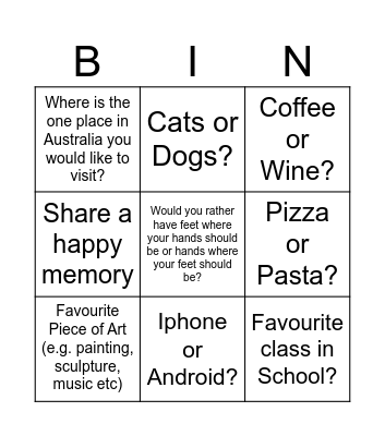 Finance Bingo Card