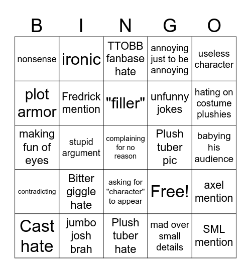 TTOBB TALKS BINGO Card