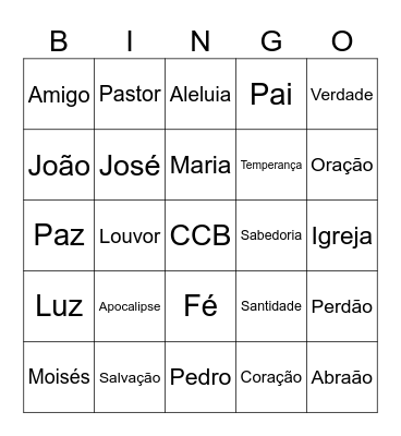 Bingo Bíblico Bingo Card