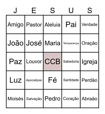 Bingo Bíblico Bingo Card