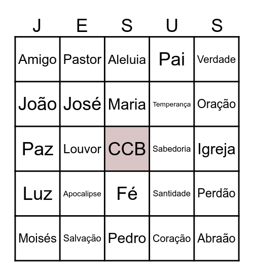 Bingo Bíblico Bingo Card