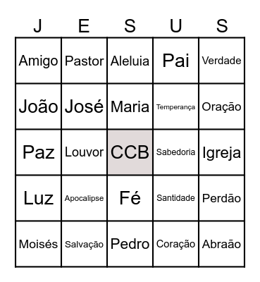 Bingo Bíblico Bingo Card