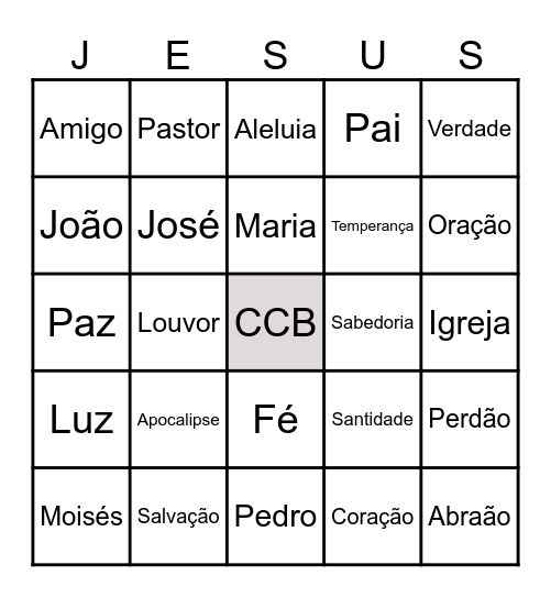 Bingo Bíblico Bingo Card