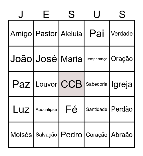 Bingo Bíblico Bingo Card