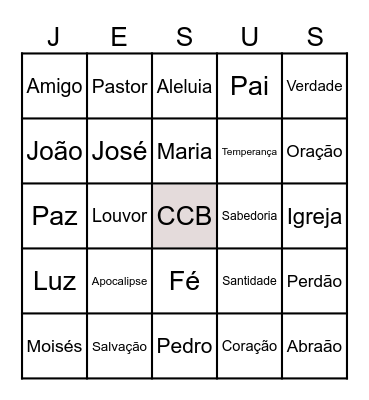 Bingo Bíblico Bingo Card