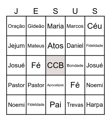 Bingo Bíblico Bingo Card