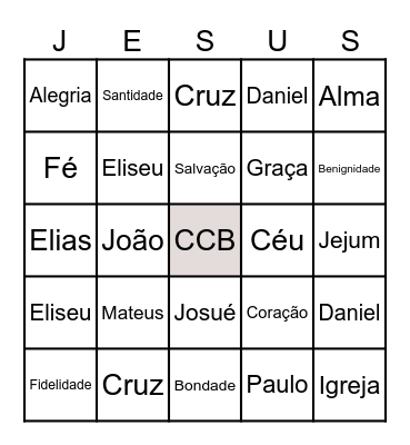 Bingo Bíblico Bingo Card
