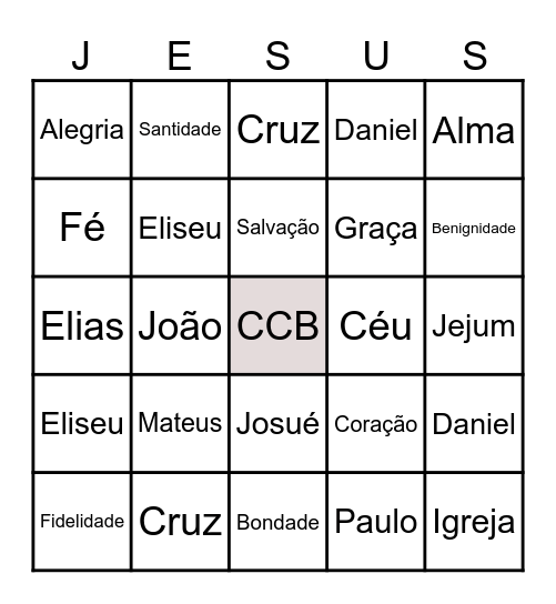 Bingo Bíblico Bingo Card