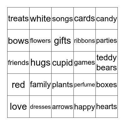 Valentine's Day Bingo Card