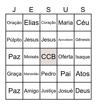 Bingo Bíblico Bingo Card